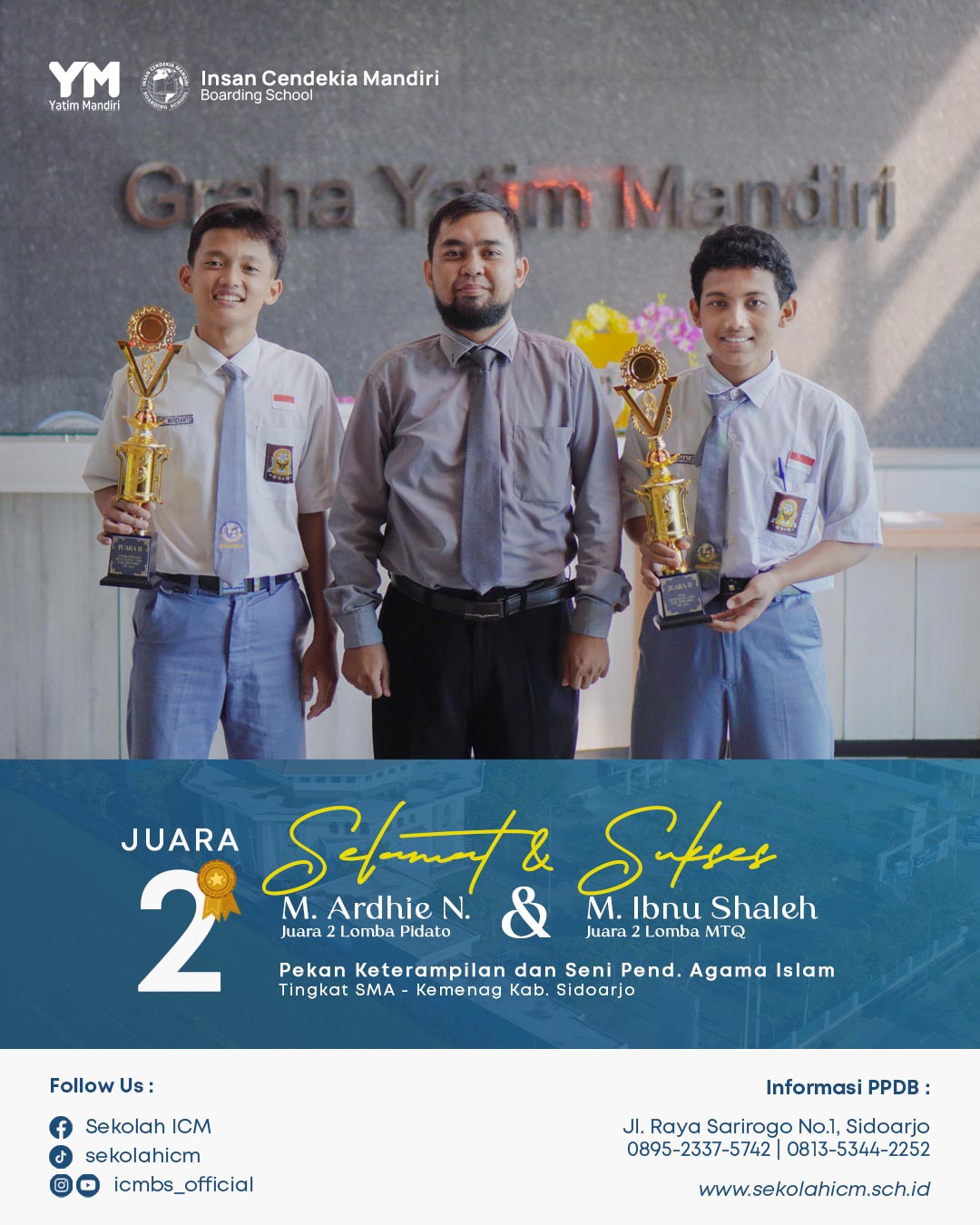 Siswa SMA Insan Cendekia Mandiri Boarding School Raih Prestasi di Lomba Pentas PAI Kabupaten Sidoarjo 2023